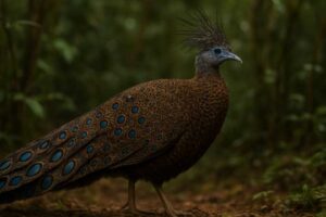 Image of a Malayan Crested Argus in its natural habitat