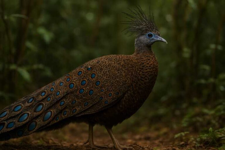 Image of a Malayan Crested Argus in its natural habitat