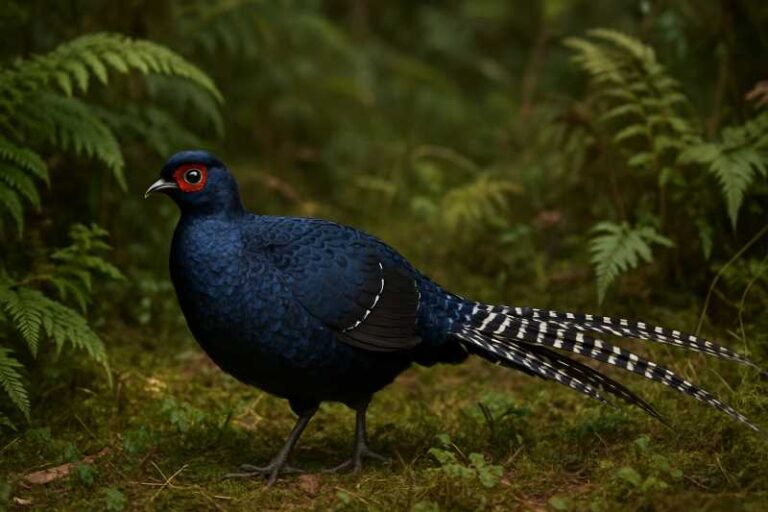 Image of a Mikado Pheasant in its natural habitat