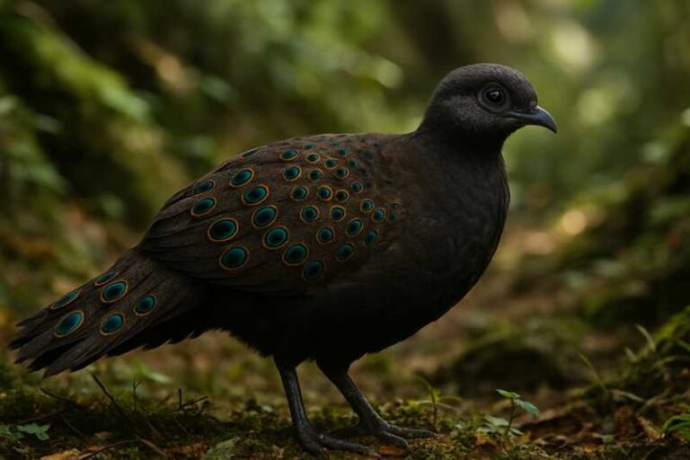 Image of a Mountain Peacock-Pheasant in its natural habitat