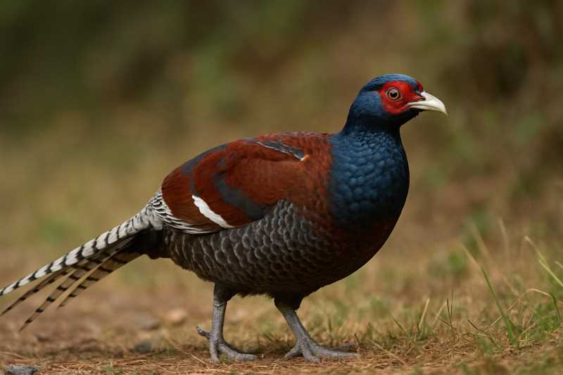 Image of a Mrs. Hume's Pheasant in its natural habitat