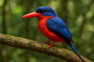 Image of a Red-breasted Paradise Kingfisher in its natural habitat