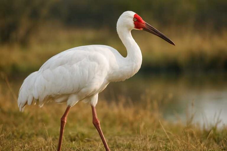 Image of a Siberian Crane in its natural habitat