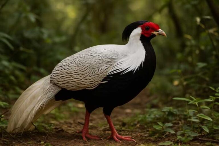 Image of a Silver Pheasant in its natural habitat