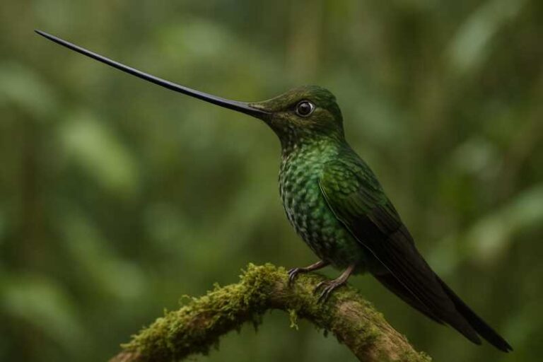 Image of a Sword-billed Hummingbird in its natural habitat