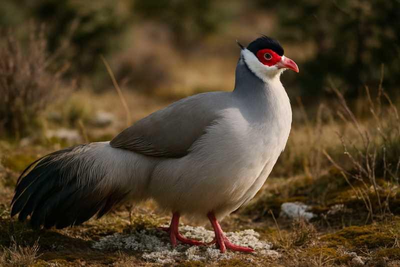 Image of a Tibetan Eared Pheasant in its natural habitat