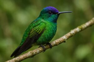 Image of a Violet-capped Hummingbird in its natural habitat