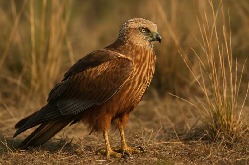 Image of a Western Marsh Harrier in its natural habitat