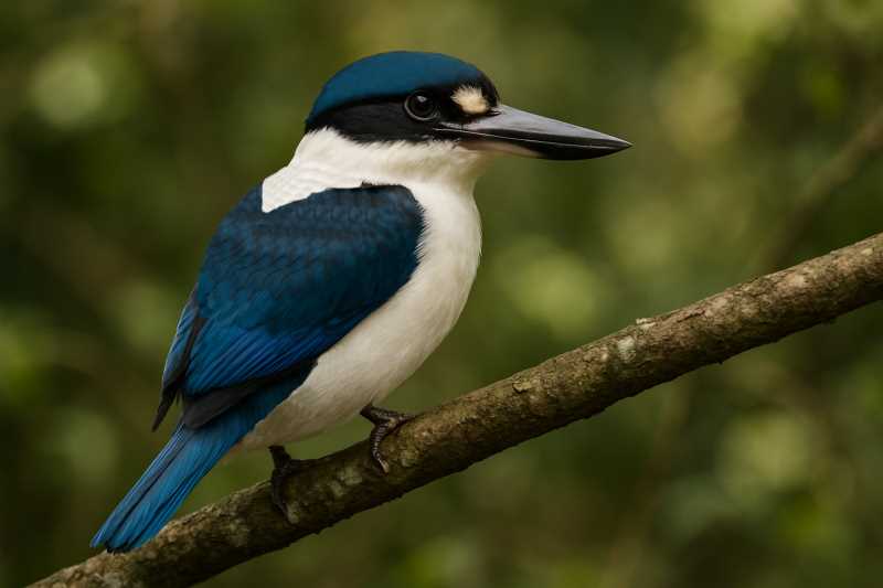Image of a White-mantled Kingfisher in its natural habitat