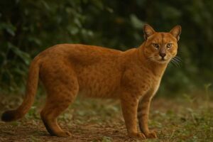 Image of a African Golden Cat in its natural habitat