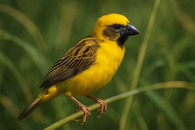 Image of a Asian Golden Weaver in its natural habitat