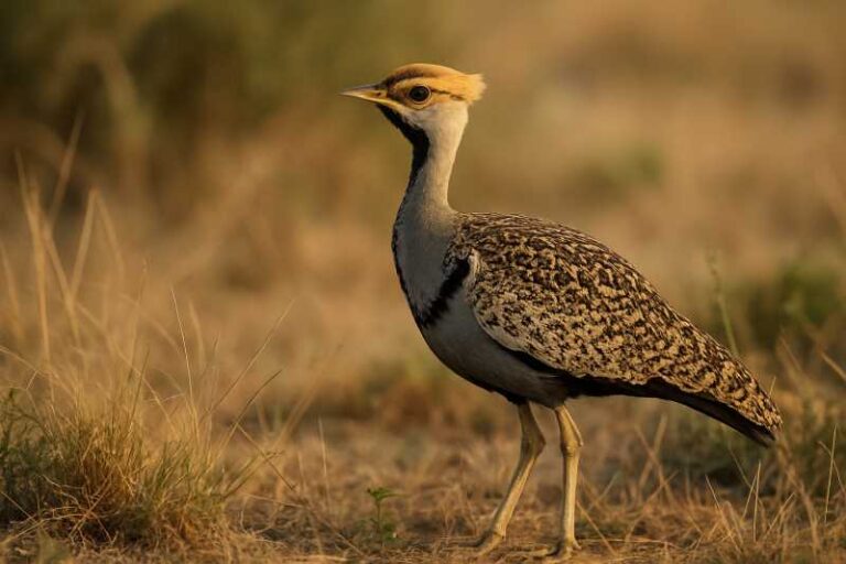 Image of a Buff-crested Bustard in its natural habitat