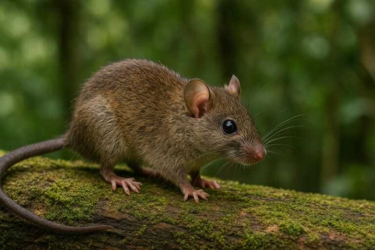 Image of a D'Entrecasteaux Archipelago Tree Mouse in its natural habitat