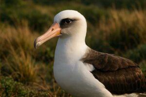 Image of a Laysan Albatross in its natural habitat