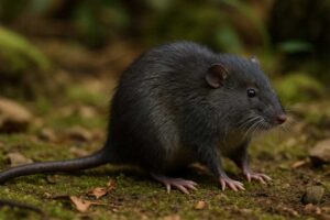 Image of a Mamasa Water Rat in its natural habitat