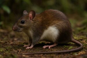 Image of a Montane Bornean White-bellied Rat in its natural habitat