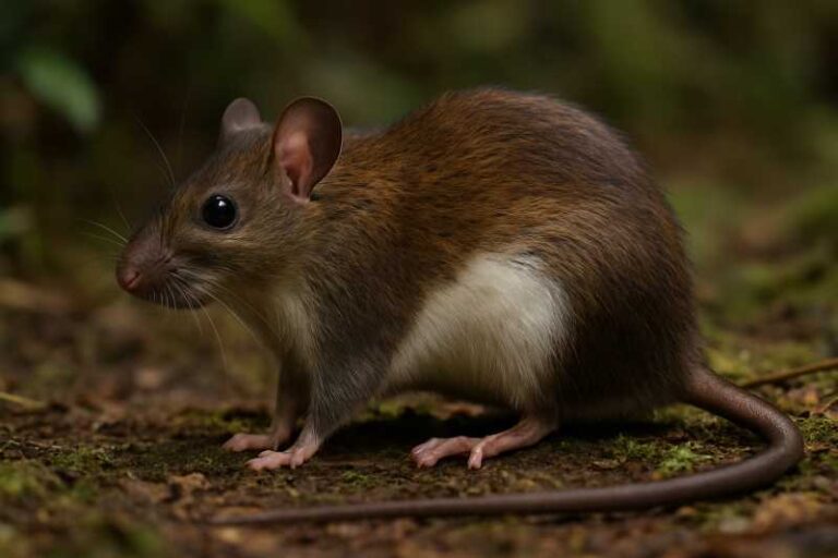 Image of a Montane Bornean White-bellied Rat in its natural habitat