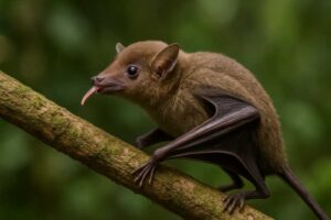Image of a Pacific Forest Long-tongued Bat in its natural habitat
