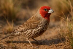 Image of a Red-headed Finch in its natural habitat