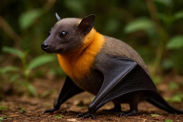 Image of a Sao Tome Collared Fruit Bat in its natural habitat