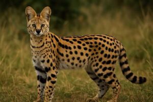 Image of a Serval in its natural habitat