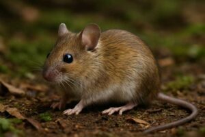 Image of a Small Japanese Field Mouse in its natural habitat