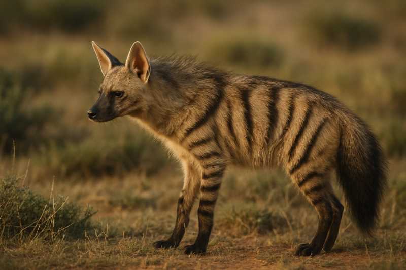 Image of a Southern Aardwolf in its natural habitat