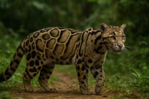 Image of a Sunda Clouded Leopard in its natural habitat