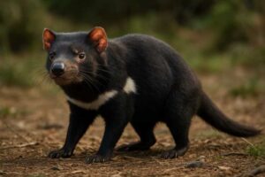 Image of a Tasmanian Devil in its natural habitat