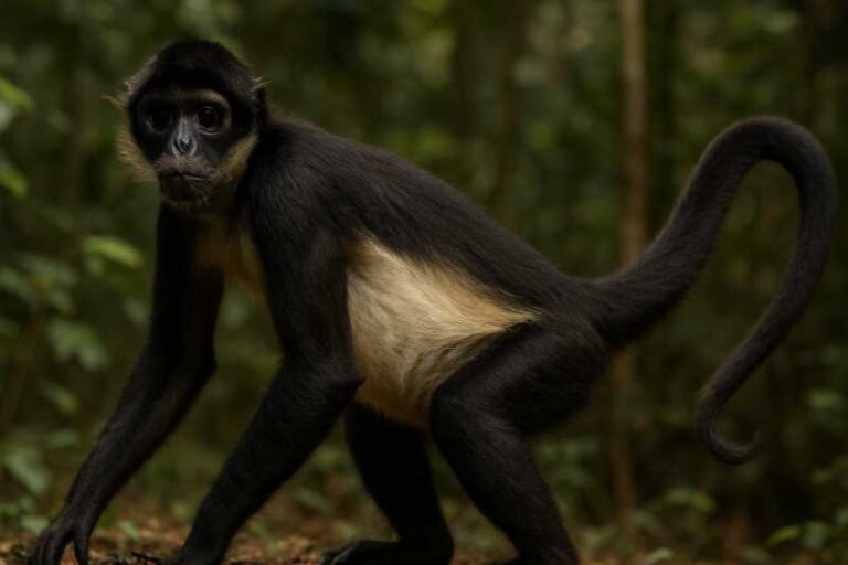 Image of a White-bellied Spider Monkey in its natural habitat