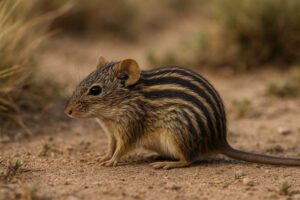 Image of a Barbary Striped Grass Mouse in its natural habitat