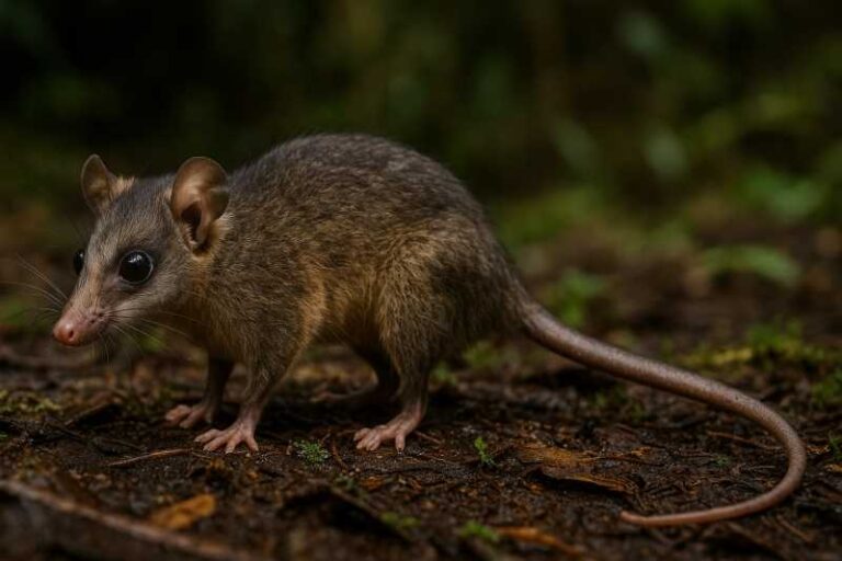 Image of a Cordillera Slender Opossum in its natural habitat