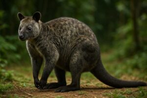 Image of a Grizzled Tree Kangaroo in its natural habitat