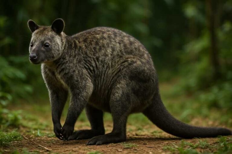 Image of a Grizzled Tree Kangaroo in its natural habitat