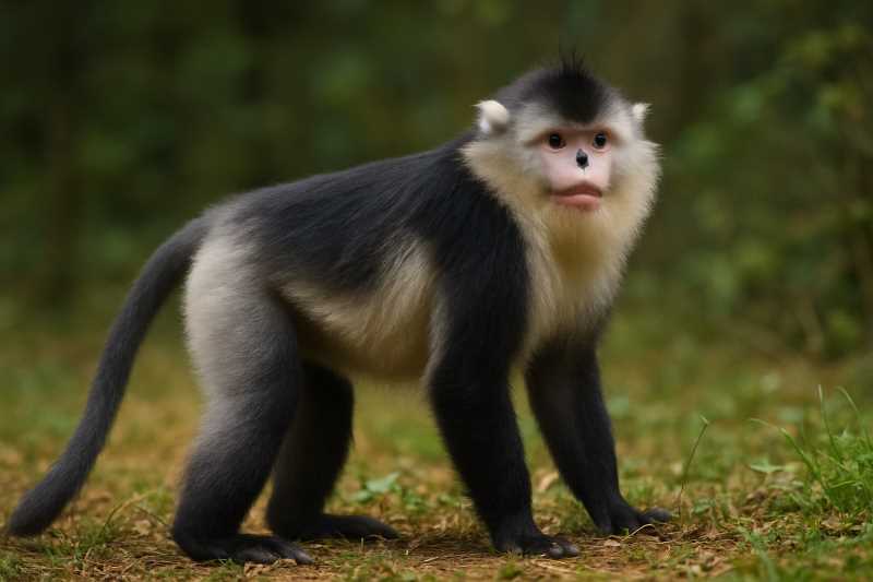 Image of a Guizhou Snub-nosed Monkey in its natural habitat