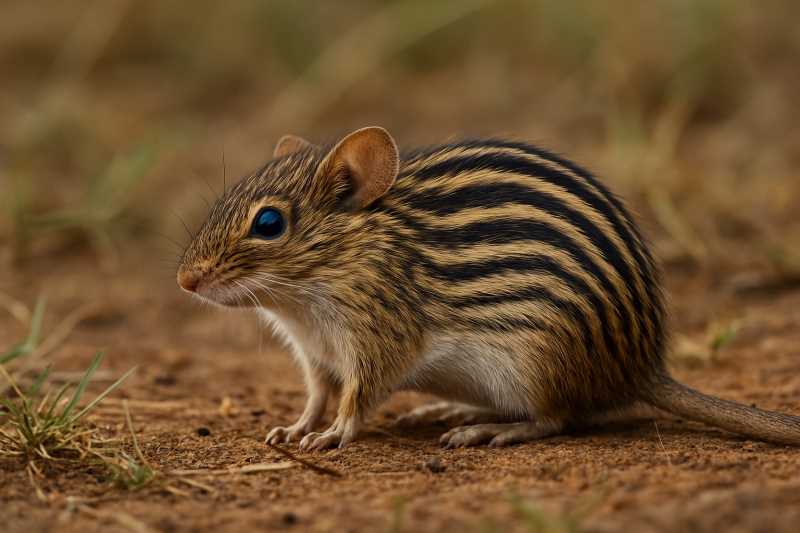 Image of a Senegal Striped Grass Mouse in its natural habitat