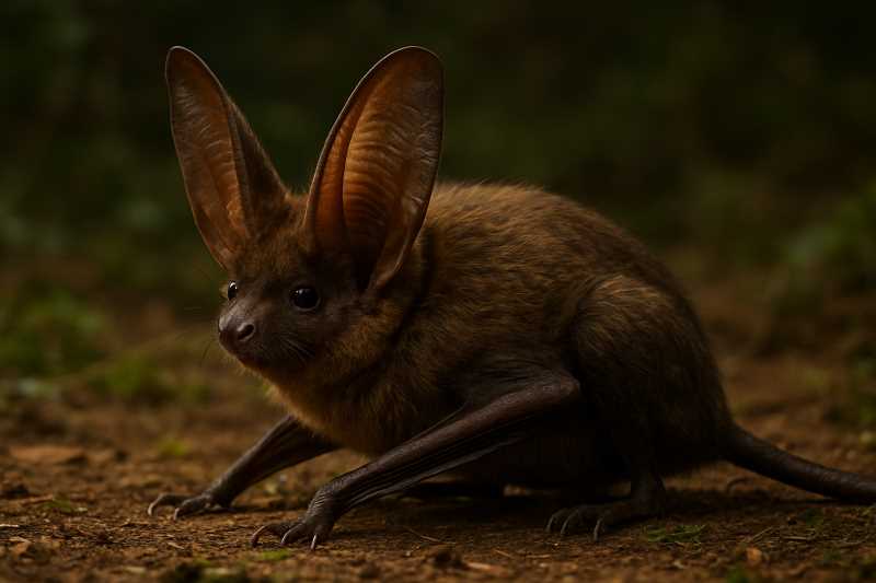 Image of a Strange Big-eared Brown Bat in its natural habitat