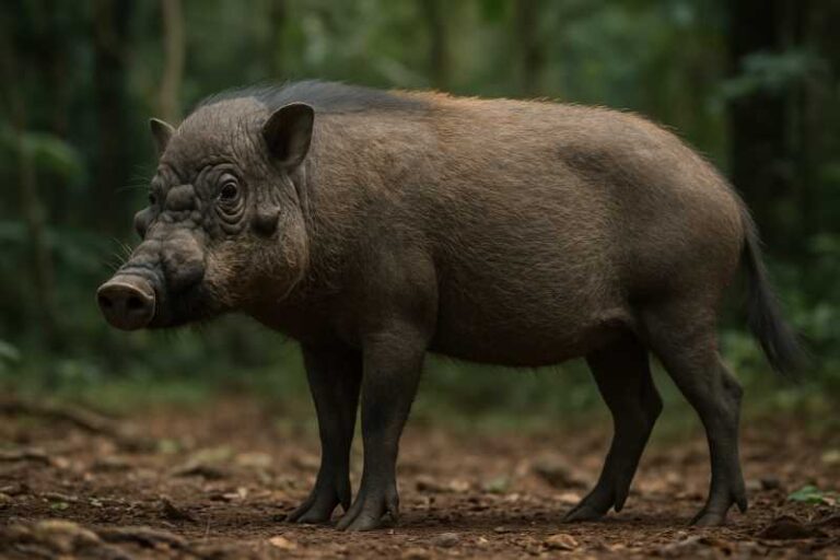 Image of a Sulawesi Warty Pig in its natural habitat