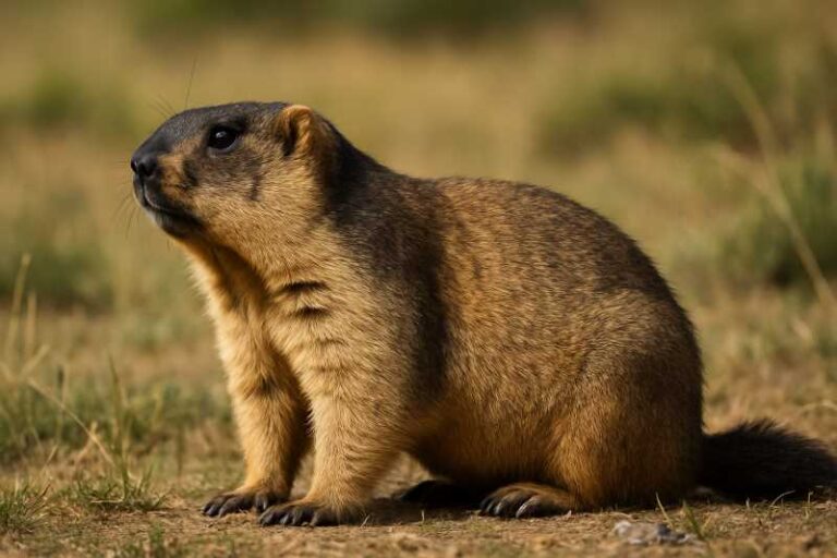 Image of a Tarbagan Marmot in its natural habitat