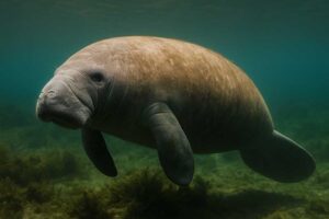 Image of a West Indian Manatee in its natural habitat