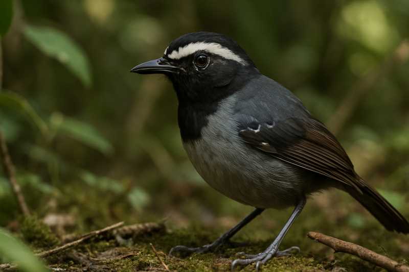 Image of a White-browed Antbird in its natural habitat
