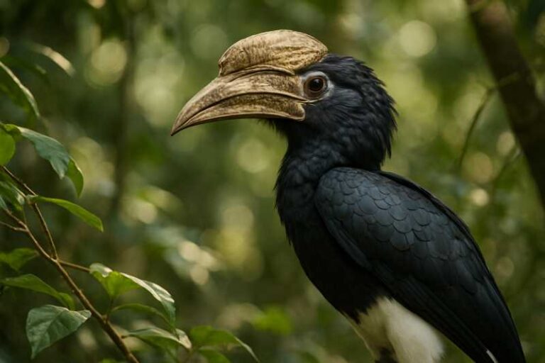 Image of a White-thighed Hornbill in its natural habitat