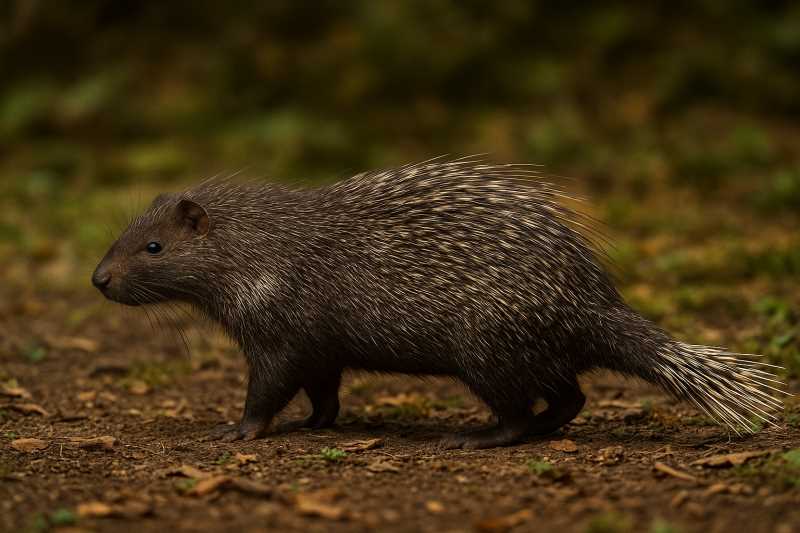 Image of a African Brush-tailed Porcupine in its natural habitat