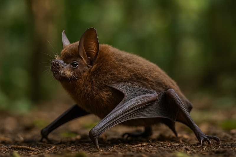 Image of a Amazonian Common Mustached Bat in its natural habitat