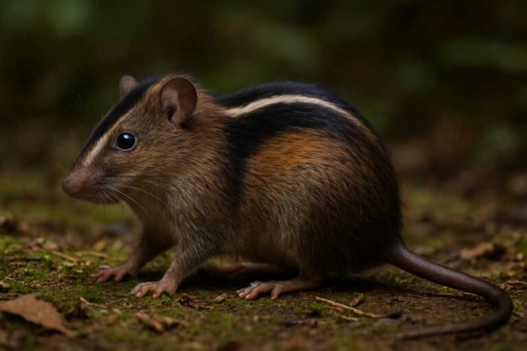 Image of a Blazed Luzon Striped Shrew Rat in its natural habitat