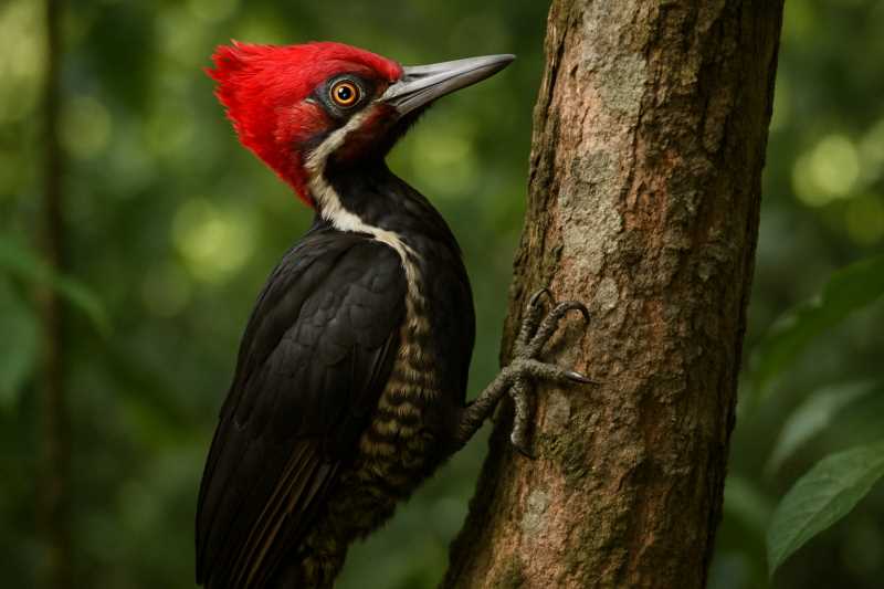 Image of a Crimson-crested Woodpecker in its natural habitat