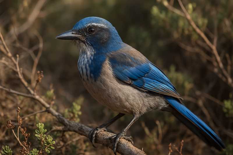 Image of a Island Scrub Jay in its natural habitat