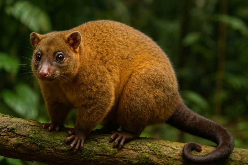 Image of a Plush-coated Ring-tailed Possum in its natural habitat