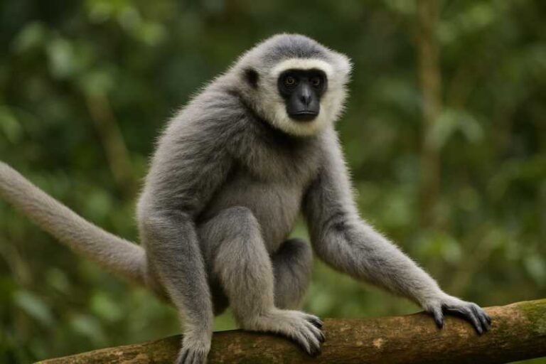 Image of a Skywalker Hoolock Gibbon in its natural habitat