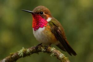 Image of a Volcano Hummingbird in its natural habitat